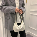 Nylon Solid Shoulder Bag Zipper Small Crescent Messenger Bag Handbags