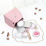 Women Mini Shoulder Bag PU Leather Handbag Metal Chain Messenger Bags