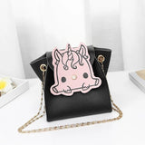 Women Mini Shoulder Bag PU Leather Handbag Metal Chain Messenger Bags
