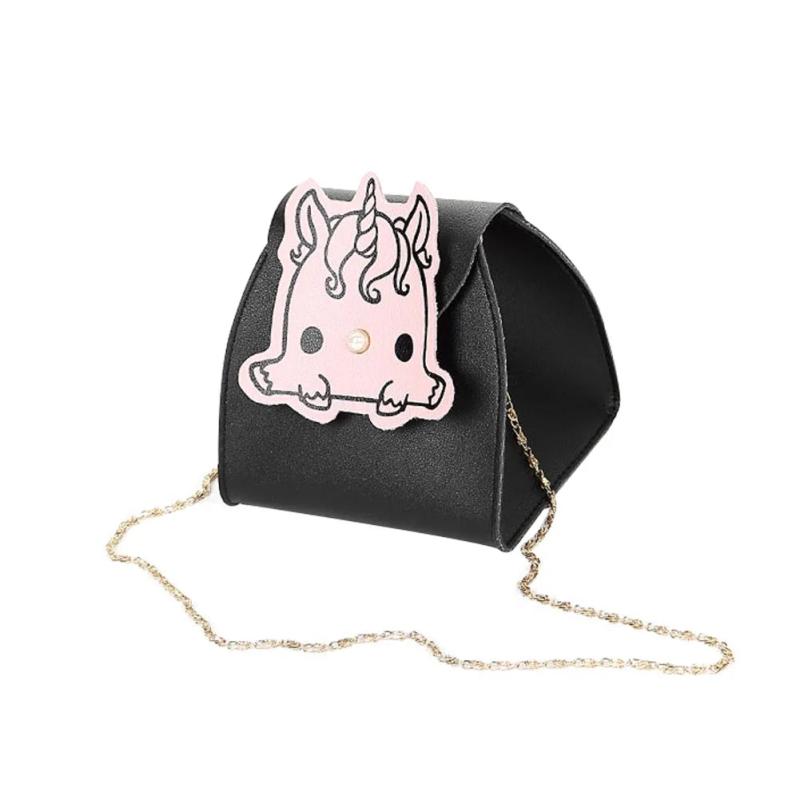 Women Mini Shoulder Bag PU Leather Handbag Metal Chain Messenger Bags