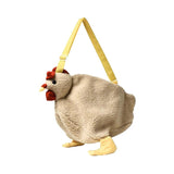 Plush Chicken Shoulder Bag for Women Girls Handbag Zipper Hen Shape