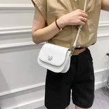 Women Butterfly Shoulder Crossbody Bag Solid Leather Flap