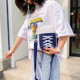 Women Canvas Shoes Shape Bags Female Creative Shoulder Crossbody Bag