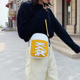 Women Canvas Shoes Shape Bags Female Creative Shoulder Crossbody Bag