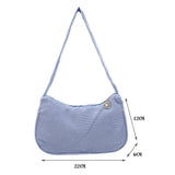 Corduroy Shoulder Bag Solid Handbag Top-handle Tote