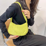 Corduroy Shoulder Bag Solid Handbag Top-handle Tote