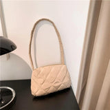 Quilted Ladies Commute Bag Soft Shoulder Bag for AutumnWinter