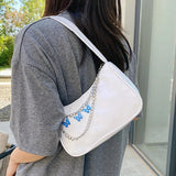 Women PU Leather Small Shoulder Underarm Bag Ladies Vintage Butterfly Chain Mini