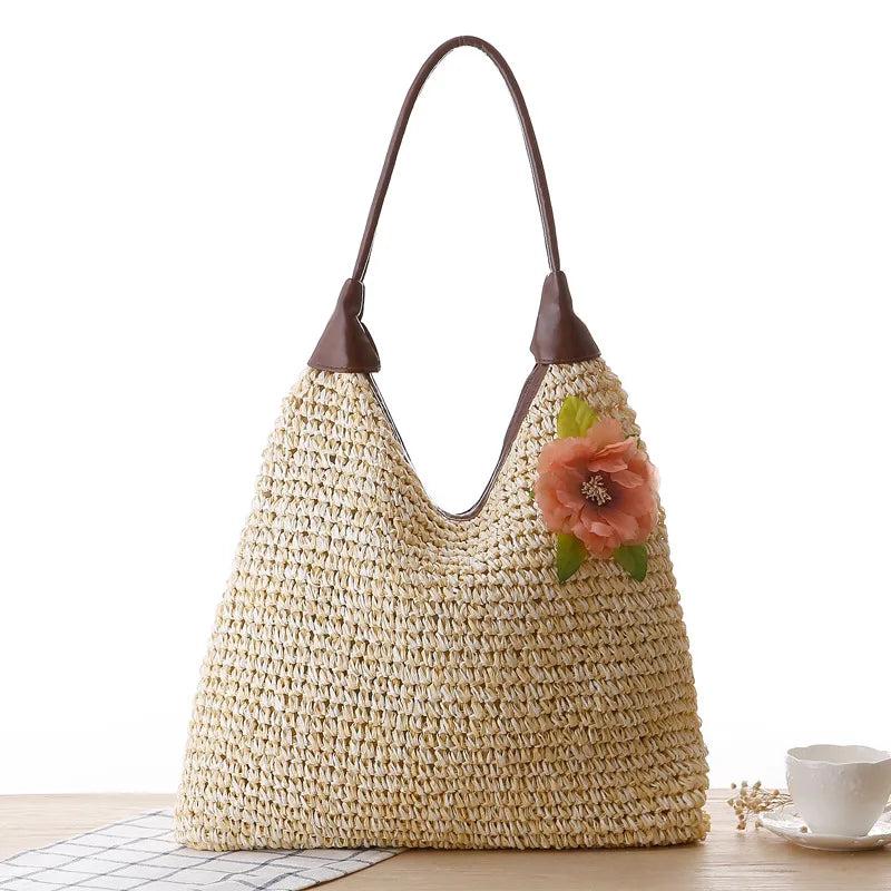 Retro Casual Women's Totes Shoulder Bag Straw Handbags 2021