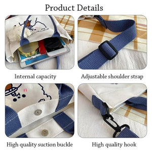 Canvas Handbag Ladies Shoulder Bag Square Messenger Bag