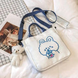 Canvas Handbag Ladies Shoulder Bag Square Messenger Bag