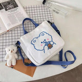 Canvas Handbag Ladies Shoulder Bag Square Messenger Bag