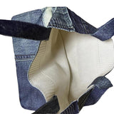 Women Knitted Shoulder Wrist Bags Cowboy Printing Big Capacity