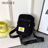 Corduroy Zipper Messenger Bag Autumn Winter Multi-layer Shoulder Bag