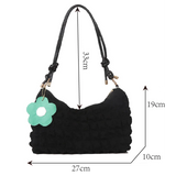 Women Cloud Bubs Shoulder Bag Soft Cloth Fabric