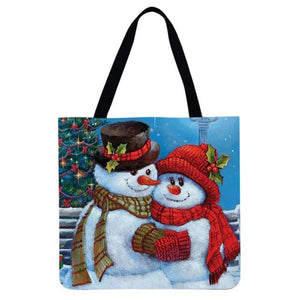 Christmas Cat Dog Cartoon Printed Shoulder Shopping Bag