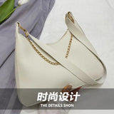 Women Casual Single Travel Shoulder Tote Bag Chain Solid