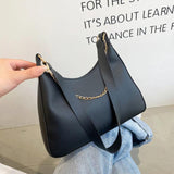 Women Casual Single Travel Shoulder Tote Bag Chain Solid