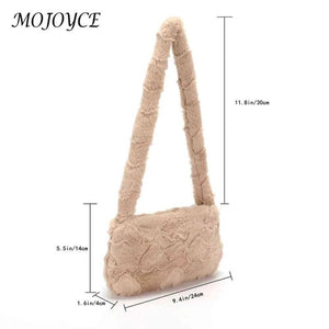 Plush Heart Top-handle Underarm Bag for Women