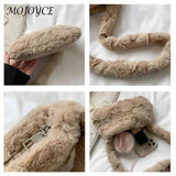 Plush Heart Top-handle Underarm Bag for Women