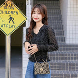 Serpentine Crossbody Handbag Leather Casual Shoulder Bags