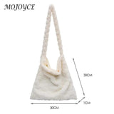 Vintage Soft Plush Heart Pattern Handbag Large Capacity Shoulder Bag