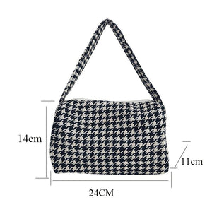Female Vintage Plaid Small Crossbody Bag Handbag