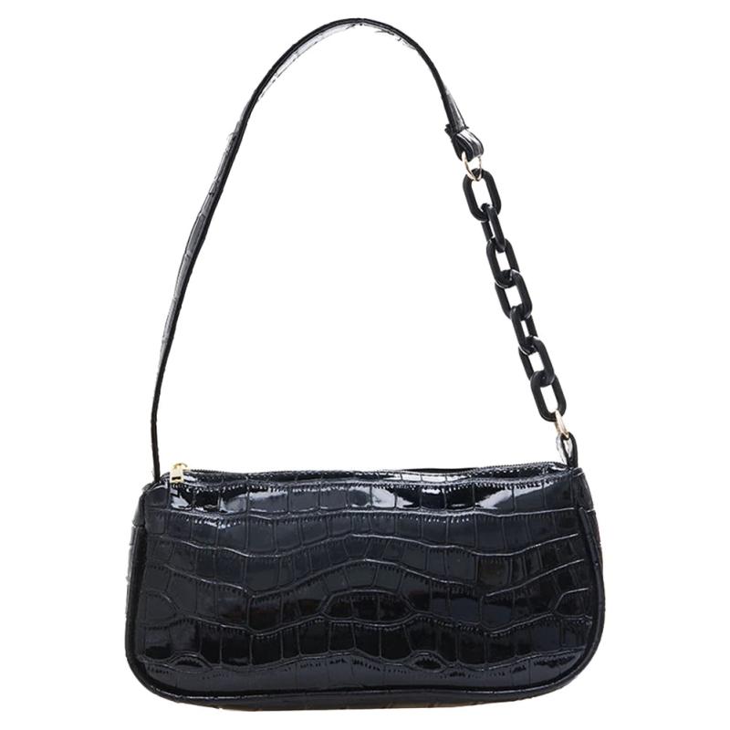 Women Stone Pattern PU Leather Handbags Lady Pure Shoulder Underarm Bag