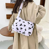 Cherry Pattern Shoulder Bag Plush Autumn Winter Style