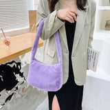 Cherry Pattern Shoulder Bag Plush Autumn Winter Style