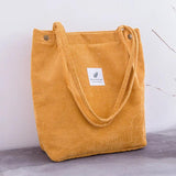 Corduroy Shopping Bag Eco Tote Canvas Shoulder Handbag