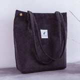 Corduroy Shopping Bag Eco Tote Canvas Shoulder Handbag