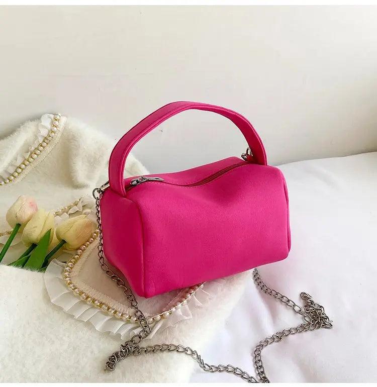 Summer Candy Colour Box Square Bag Mini Handbag Chain Crossbody Bag