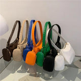 Women's Candy Bag PU Leather Shoulder Tote Underarm Small Subaxillary Bag