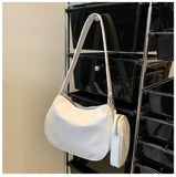 Women's Candy Bag PU Leather Shoulder Tote Underarm Small Subaxillary Bag