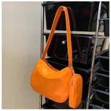 Women's Candy Bag PU Leather Shoulder Tote Underarm Small Subaxillary Bag
