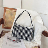 Female Vintage Plaid Shoulder Bag Casual Small Crossbody Handbag