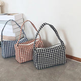 Female Vintage Plaid Shoulder Bag Casual Small Crossbody Handbag