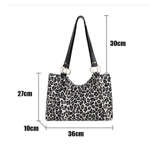 Leopard Shoulder Bags Large Capacity Tote Canvas Shopping Travel Bags