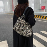 Leopard Shoulder Bags Tote Bags Canvas Shopping Travel Bags