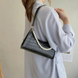 Crocodile Pattern PU Leather Shoulder Bag
