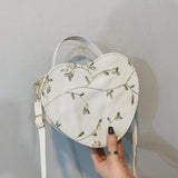 Heart-shaped Messenger Bag for Women Zipper Style Shoulder Handbag