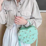 Heart-shaped Messenger Bag for Women Zipper Style Shoulder Handbag