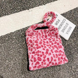 Flower Animal Pattern Shoulder Bags Plush Winter Handbags