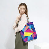 Geometry Women Foldable Tote Bag Large Capacity Shoulder Bags