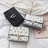 Summer Chain Shoulder Bag Crack Printing Handbag