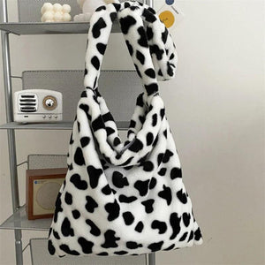 Cow Pattern Tote Handbag Shoulder Bag Large Capacity