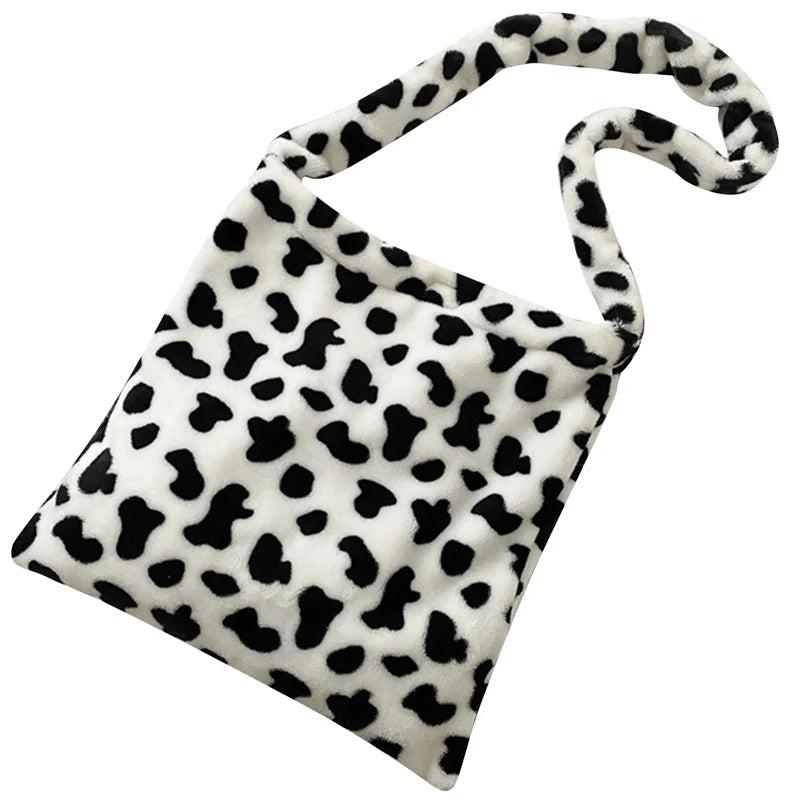 Cow Pattern Tote Handbag Shoulder Bag Large Capacity