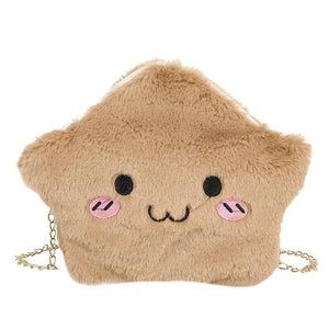 Cartoon Cloud Plush Shoulder Bag with Chain, Mobile Phone Pouch