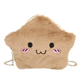 Cartoon Cloud Plush Shoulder Bag with Chain, Mobile Phone Pouch